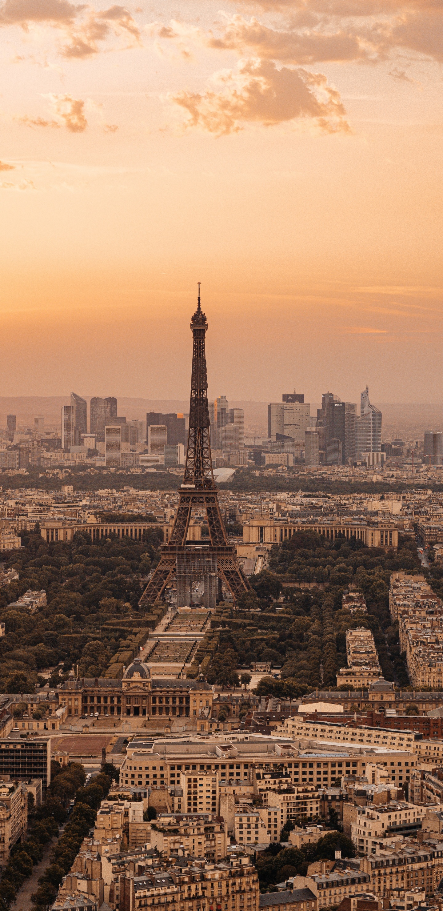 Обои Париж, Башня Монпарнас, Эйфелева башня, Муза Родена, Монпарнас в разрешении 1440x2960