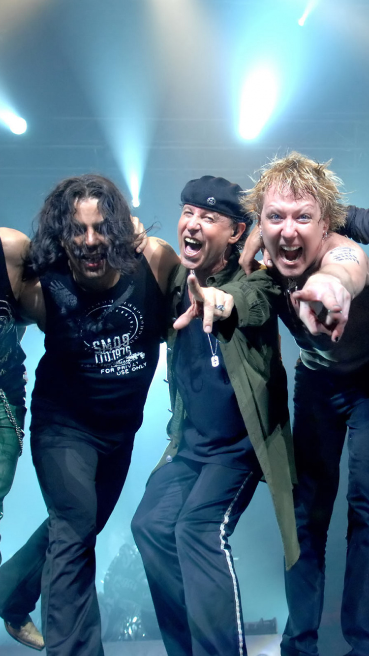 Обои Скорпионы банда, Рудольф Шенкер, Scorpions, тяжелый металл, тяжелый рок в разрешении 750x1334