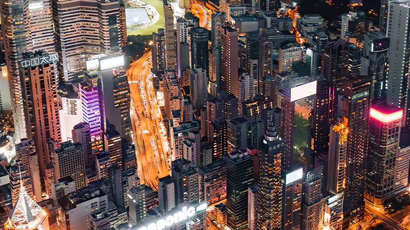 Обои городской пейзаж, кондоминиум, город, городской район, метрополия в разрешении 1366x768