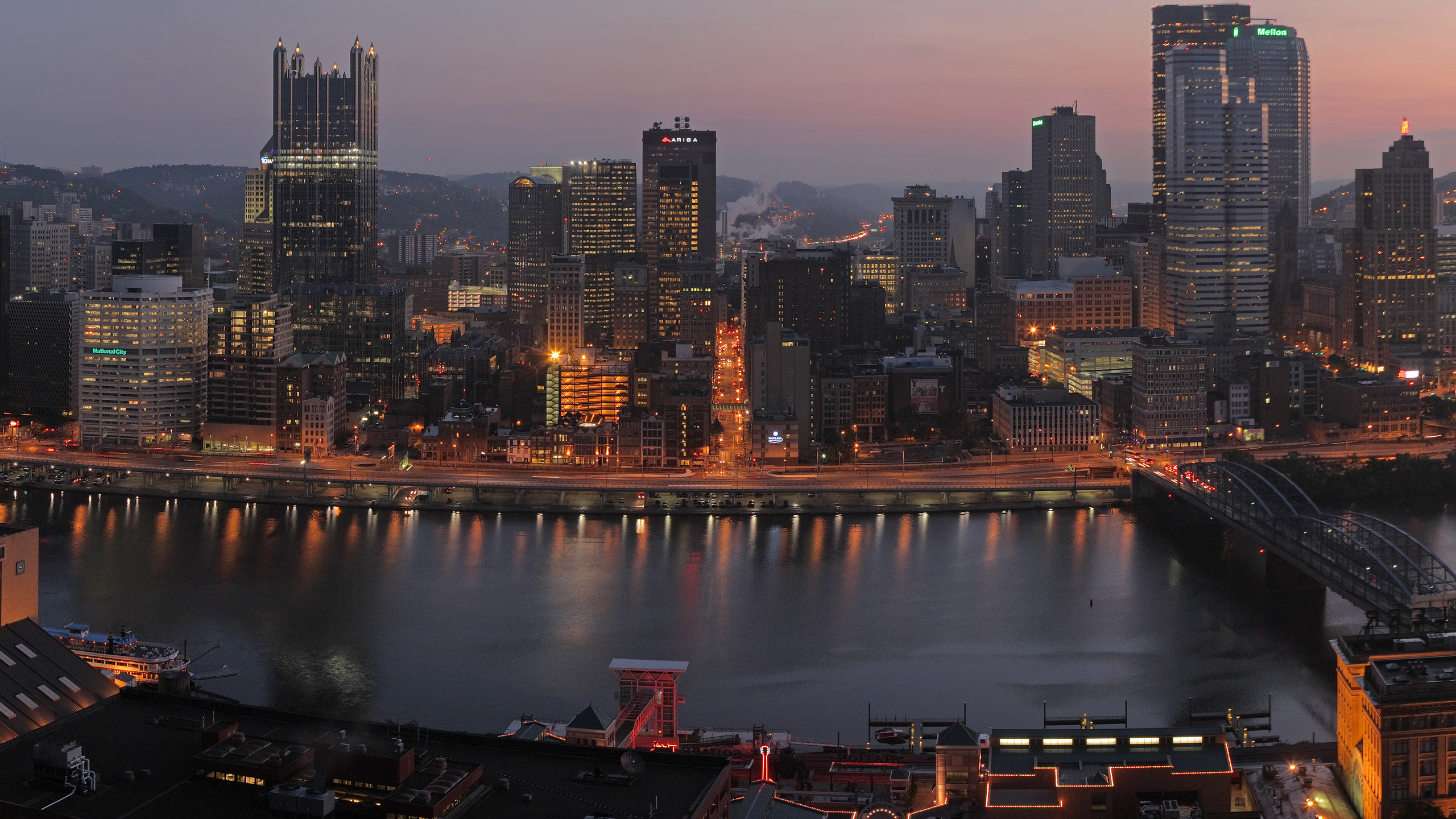 Обои гора Вашингтон, город, городской пейзаж, метрополия, линия горизонта в разрешении 2560x1440