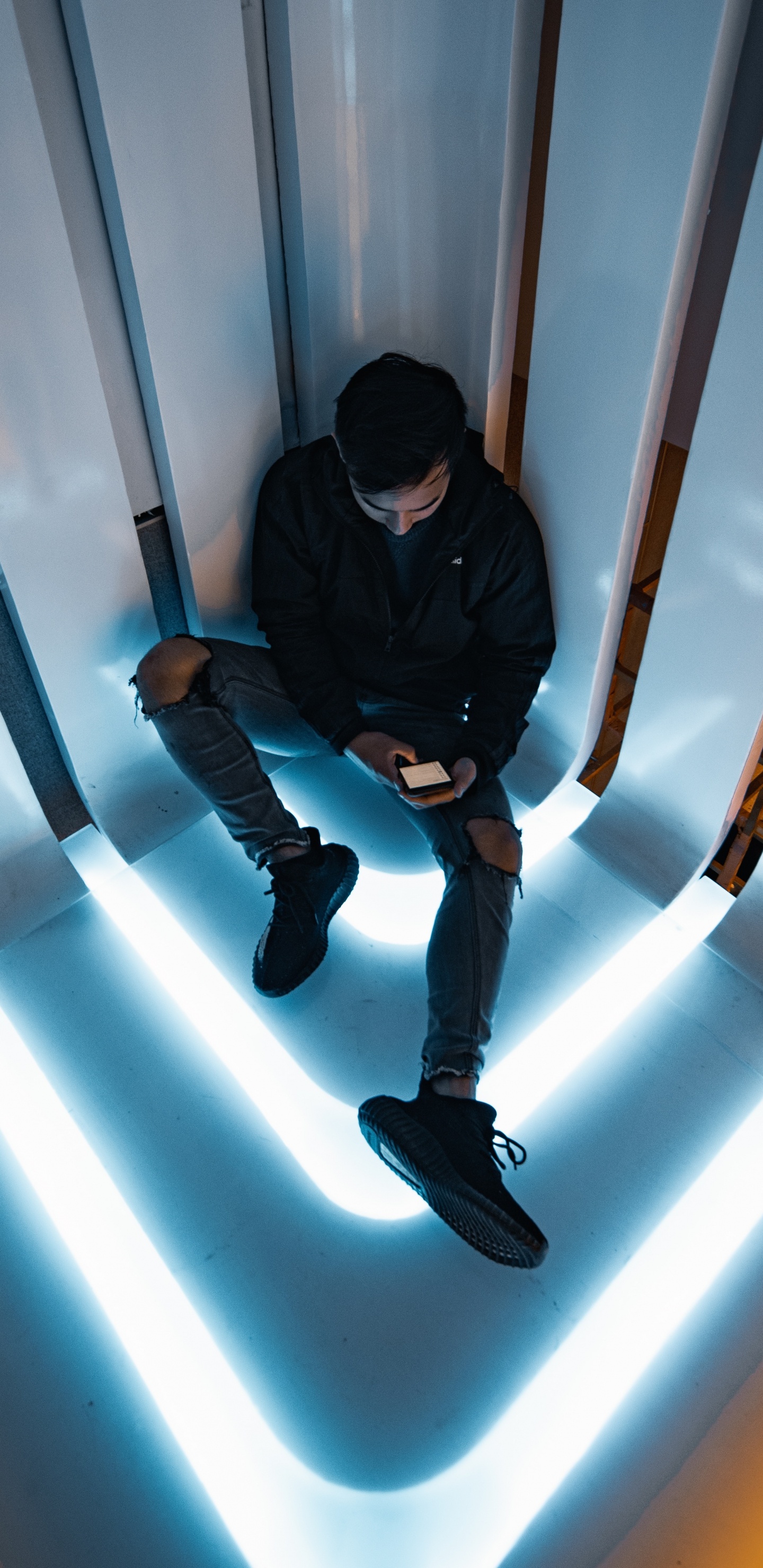 Обои свет, синий, дневное освещение, линия, небо в разрешении 1440x2960