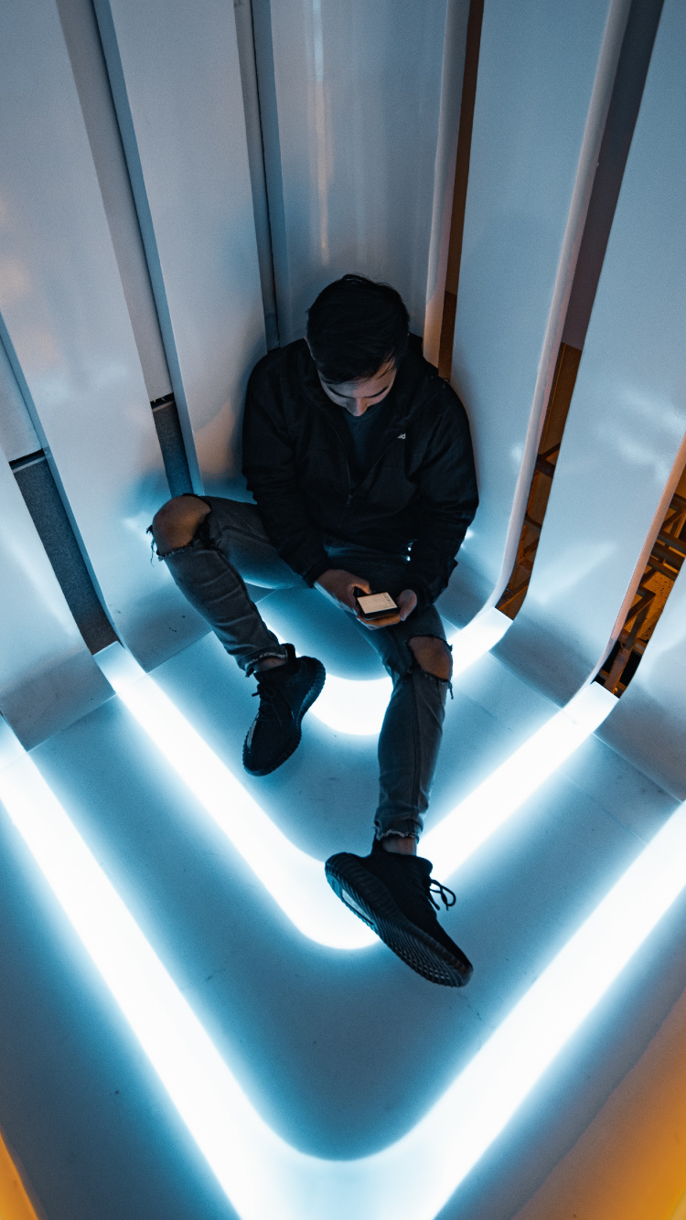 Обои свет, синий, дневное освещение, линия, небо в разрешении 750x1334