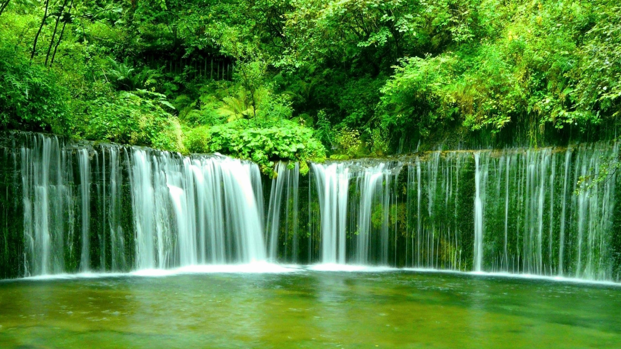 Обои Водопад Шираито, водопад, Tahquamenon Падает, гидроресурсы, водоем в разрешении 1280x720
