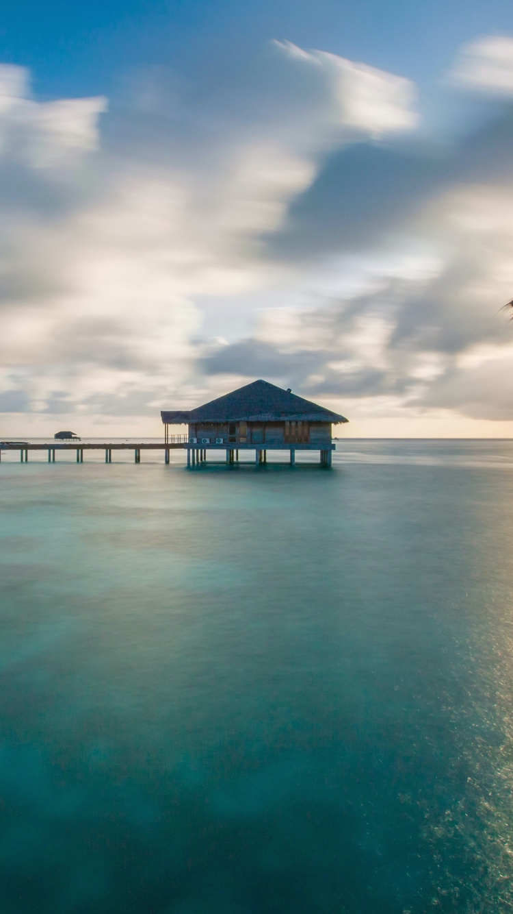 Обои вода, море, океан, тропическая зона, облако в разрешении 750x1334