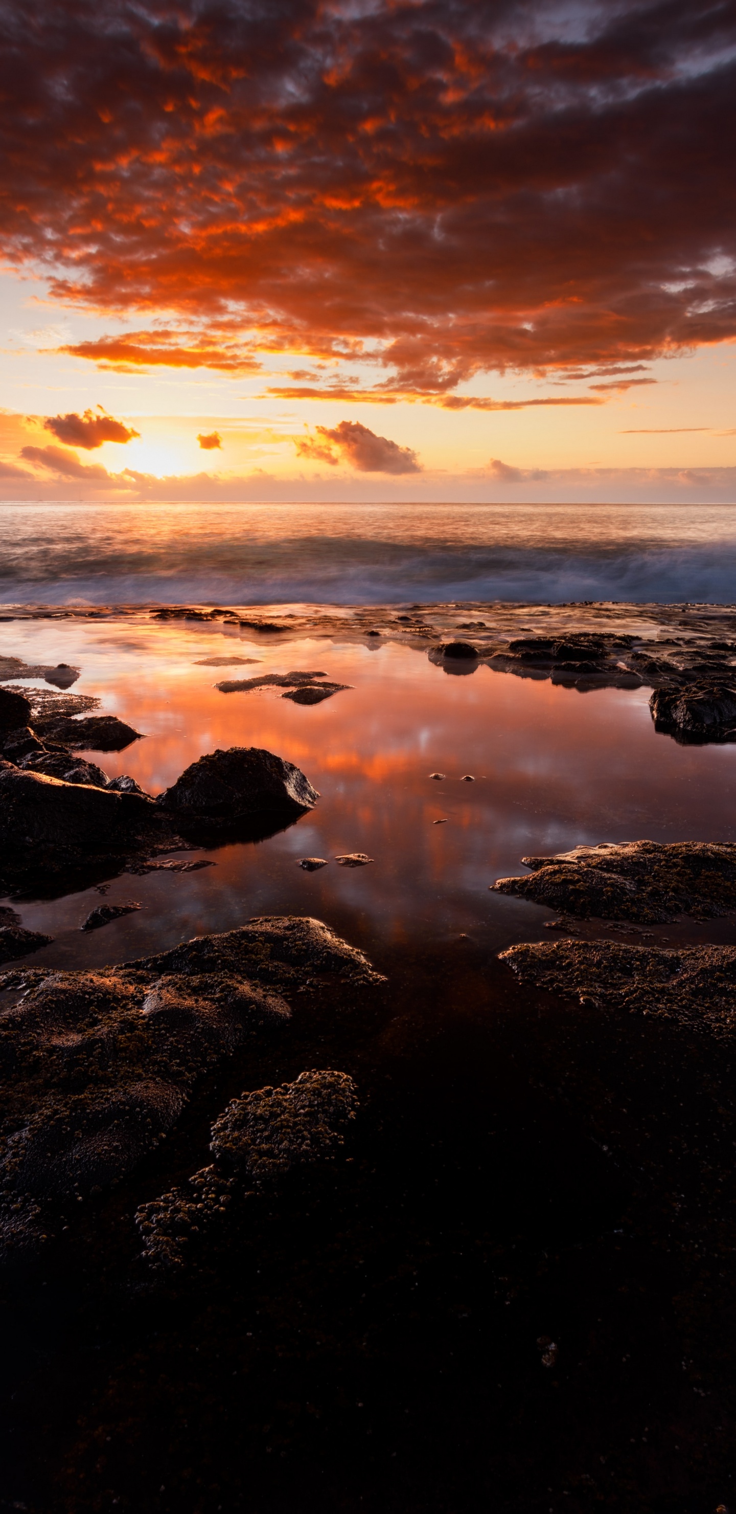 Обои облако, вода, атмосфера, гидроресурсы, послесвечение в разрешении 1440x2960