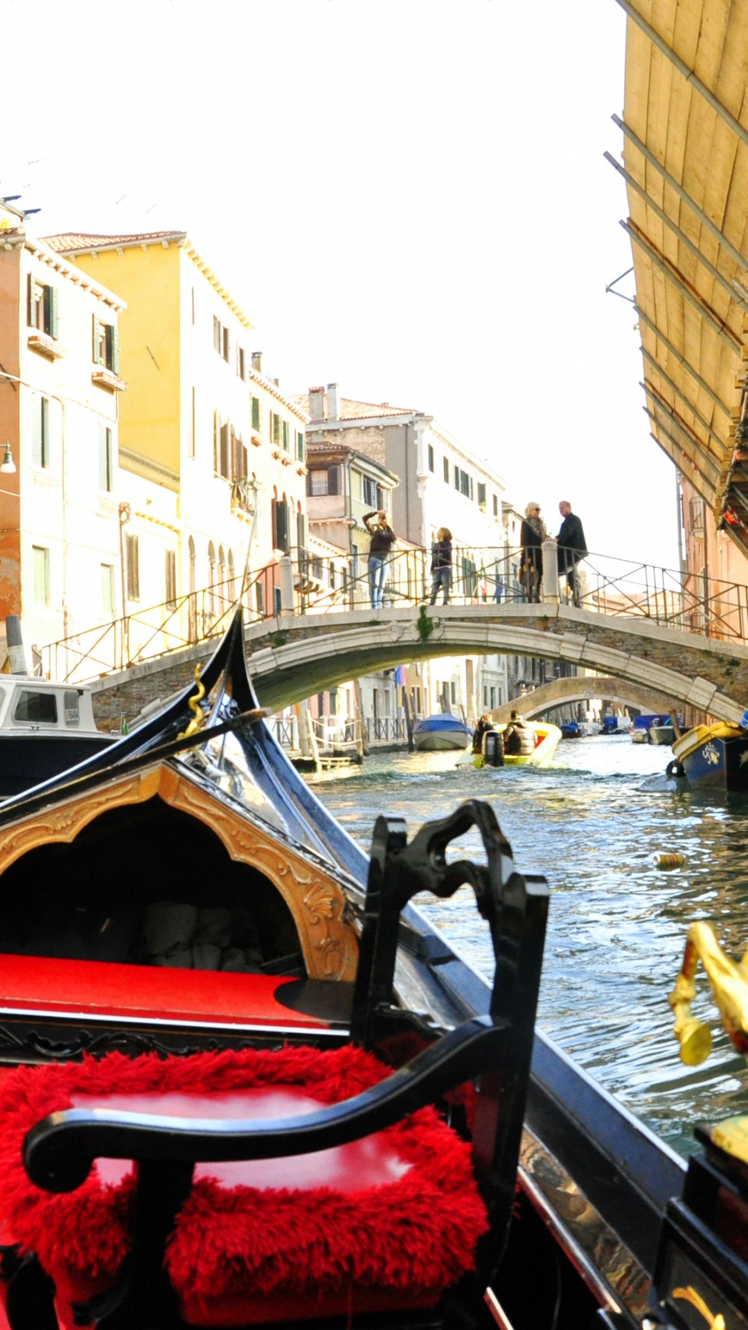 Обои гондола, Венеция, канал, рисование, город в разрешении 1080x1920