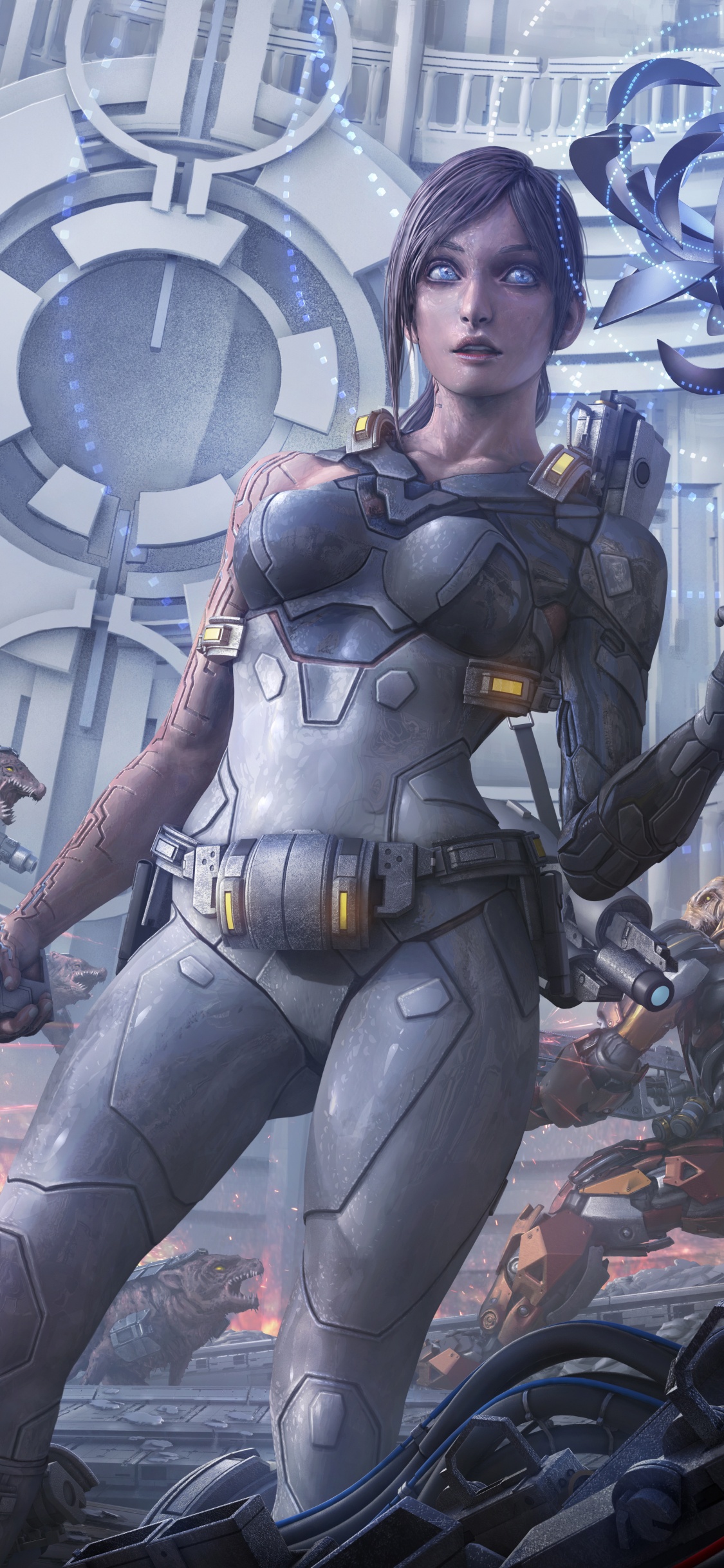 Обои арт, цифровое искусство, произведение искусства, артист, Научная фантастика в разрешении 1125x2436