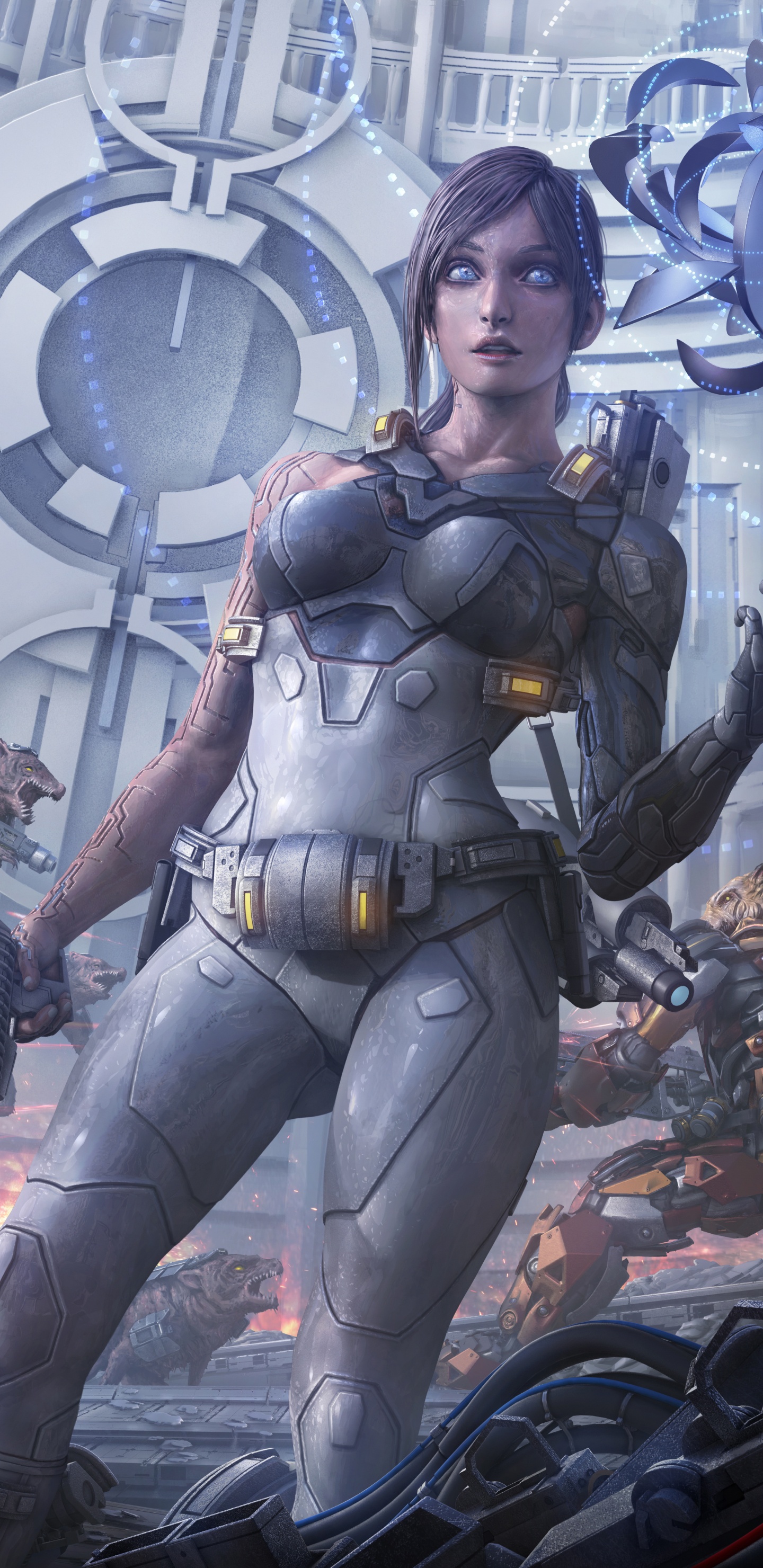 Обои арт, цифровое искусство, произведение искусства, артист, Научная фантастика в разрешении 1440x2960