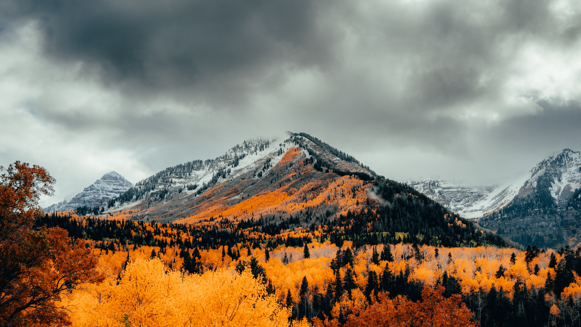 Обои высокогорье, осень, гора, природа, облако в разрешении 1920x1080