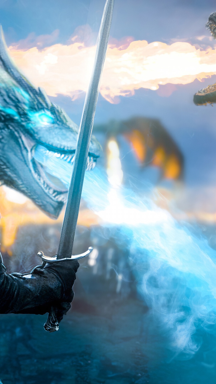 Обои Джон Сноу, дракон, игра престолов приближается зима, дейенерис таргариен, Игра Престолов - 8 сезон в разрешении 720x1280