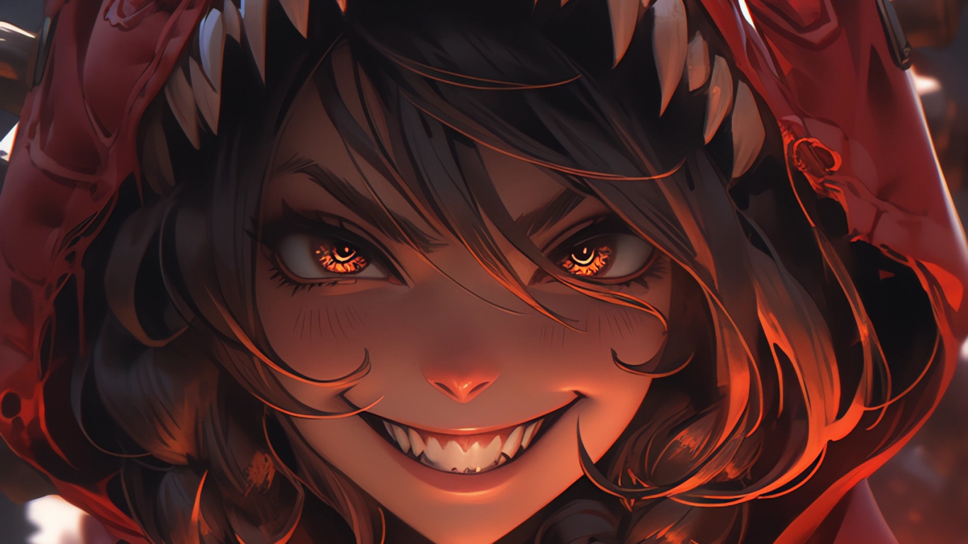 Обои мифическое существо, графический дизайн, иллюстрация, рот, улыбка в разрешении 1366x768