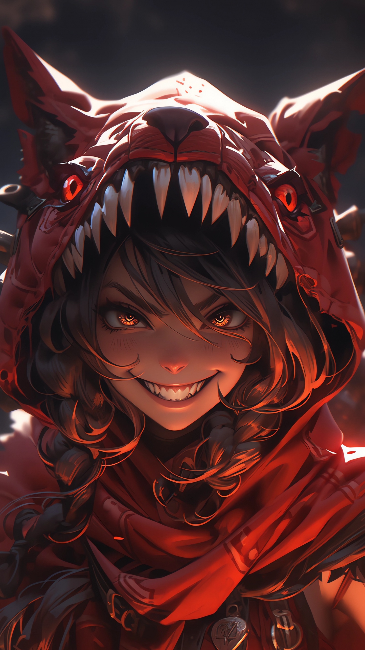 Обои мифическое существо, графический дизайн, иллюстрация, рот, улыбка в разрешении 1440x2560