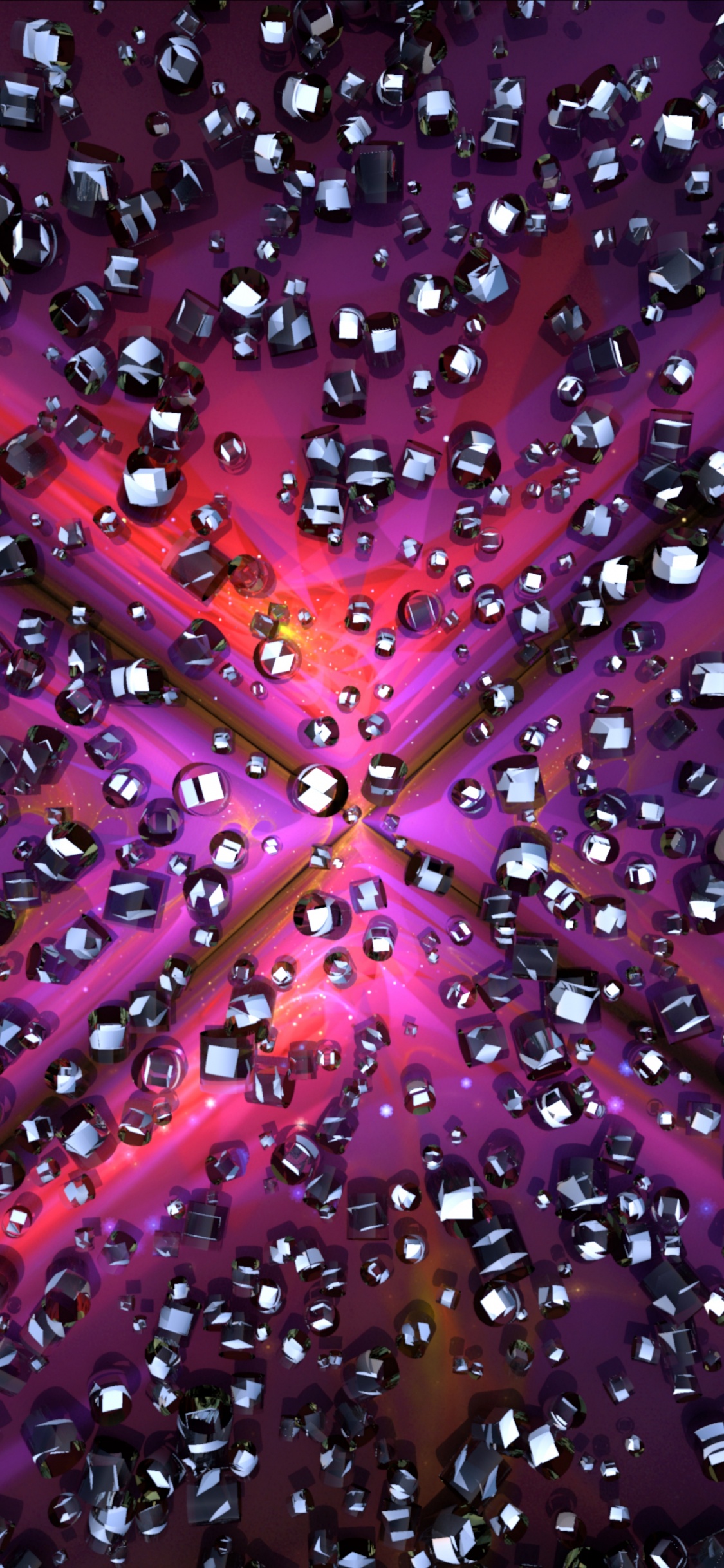 Обои абстракция, вода, розовый, пурпур, пурпурный цвет в разрешении 1125x2436