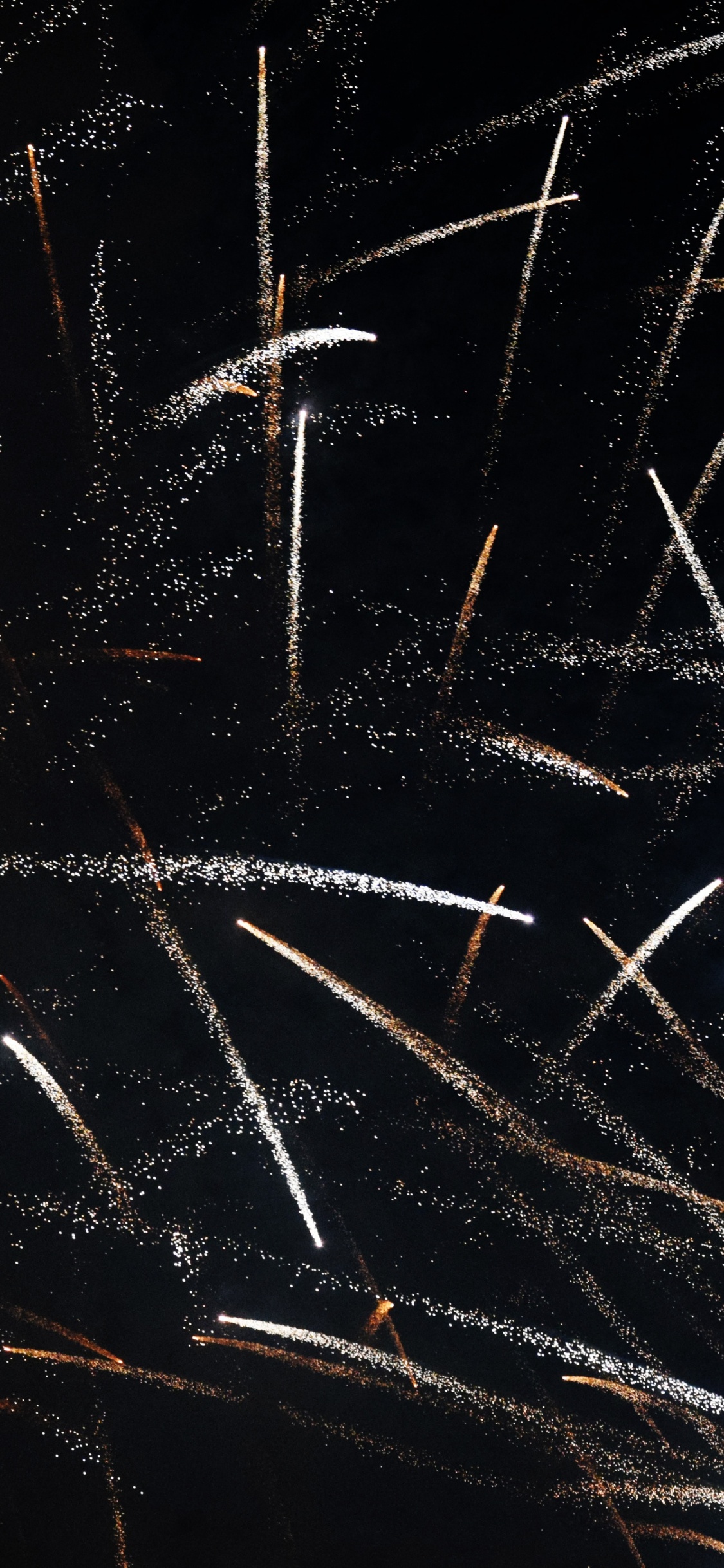 Обои огонь, пиротехника, полночь, День независимости, темнота в разрешении 1125x2436