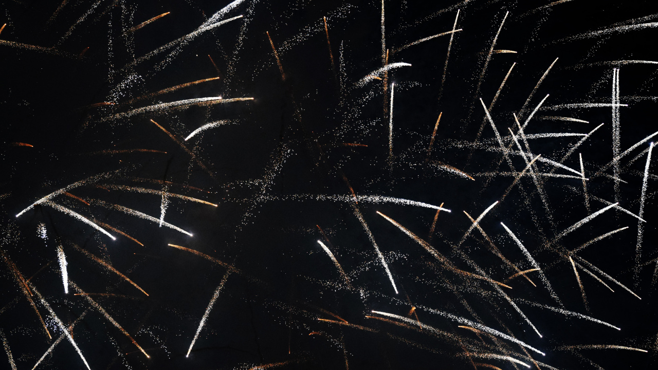 Обои огонь, пиротехника, полночь, День независимости, темнота в разрешении 1280x720