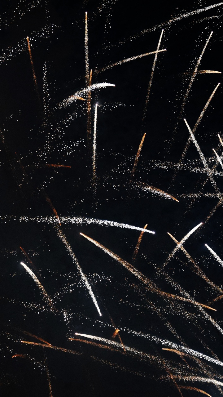 Обои огонь, пиротехника, полночь, День независимости, темнота в разрешении 720x1280