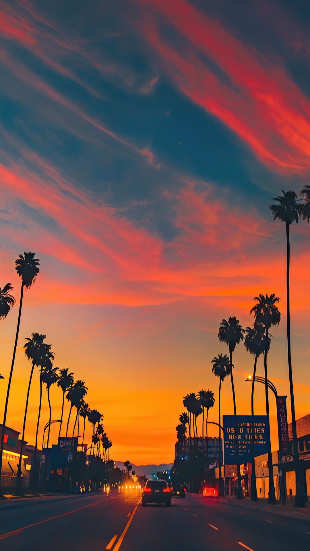 Обои закат, вечер, сумрак, послесвечение, новое небо в разрешении 1080x1920