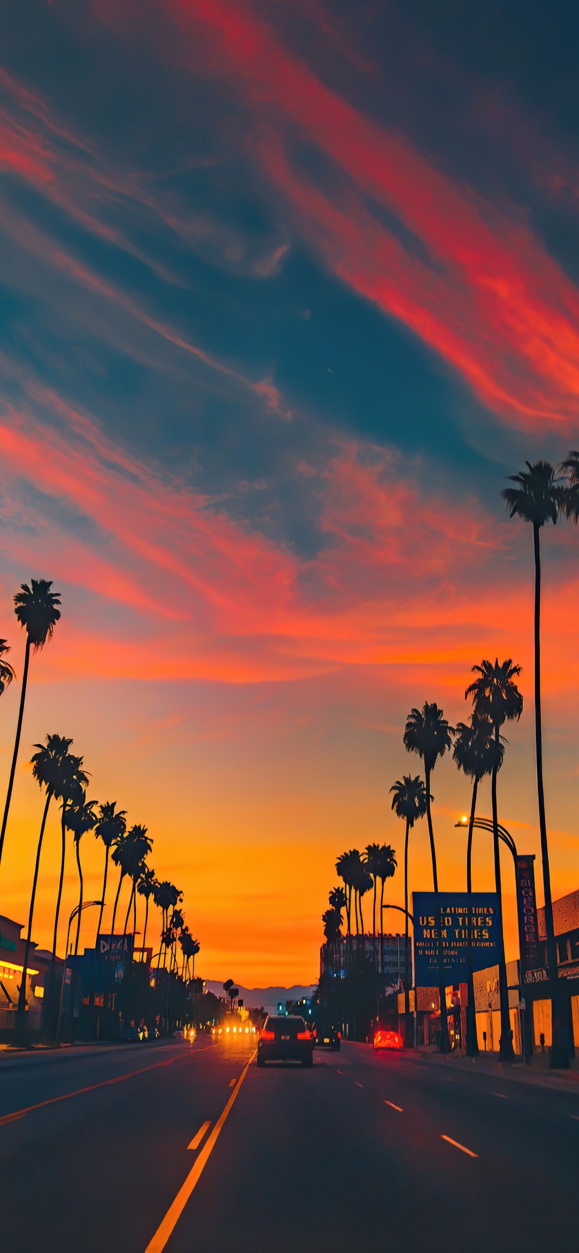 Обои закат, вечер, сумрак, послесвечение, новое небо в разрешении 1125x2436