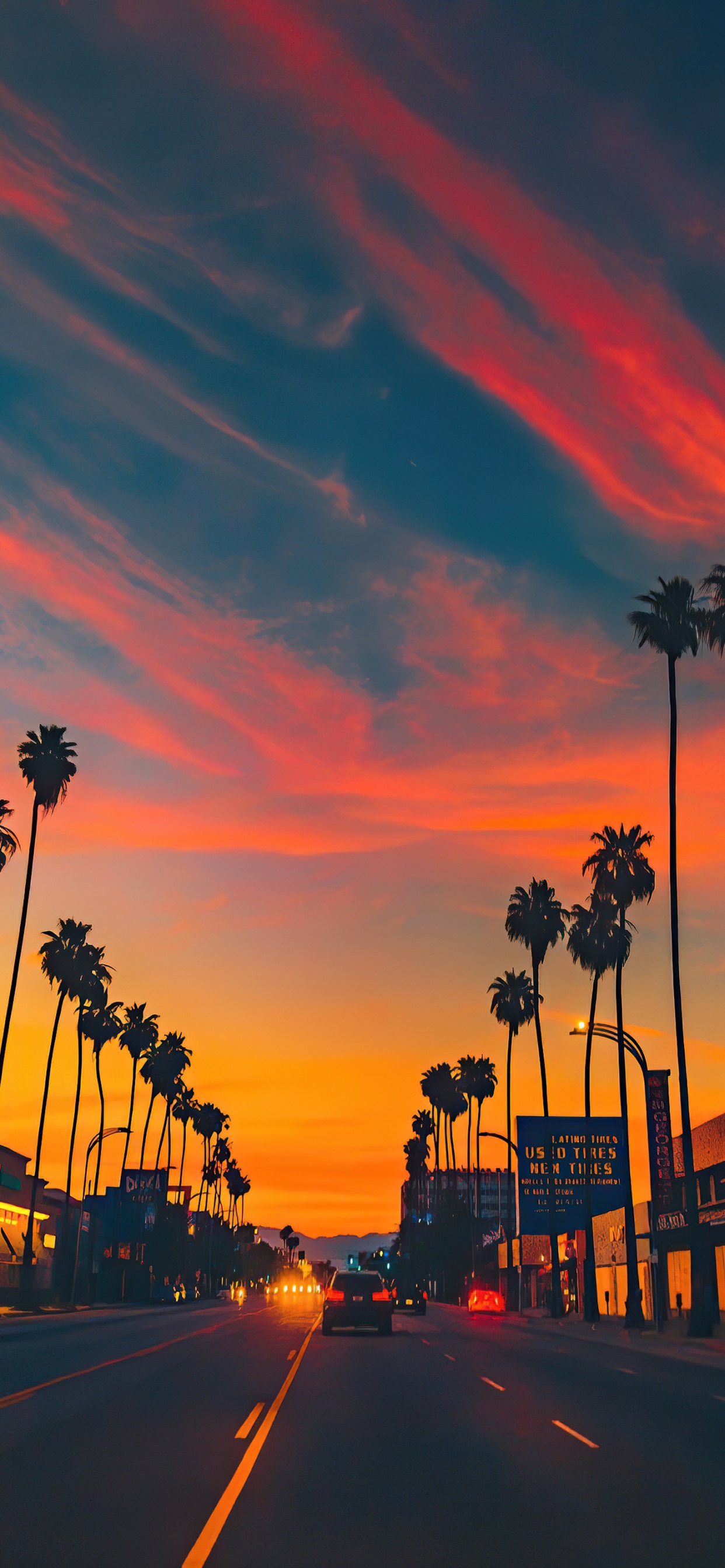 Обои закат, вечер, сумрак, послесвечение, новое небо в разрешении 1242x2688