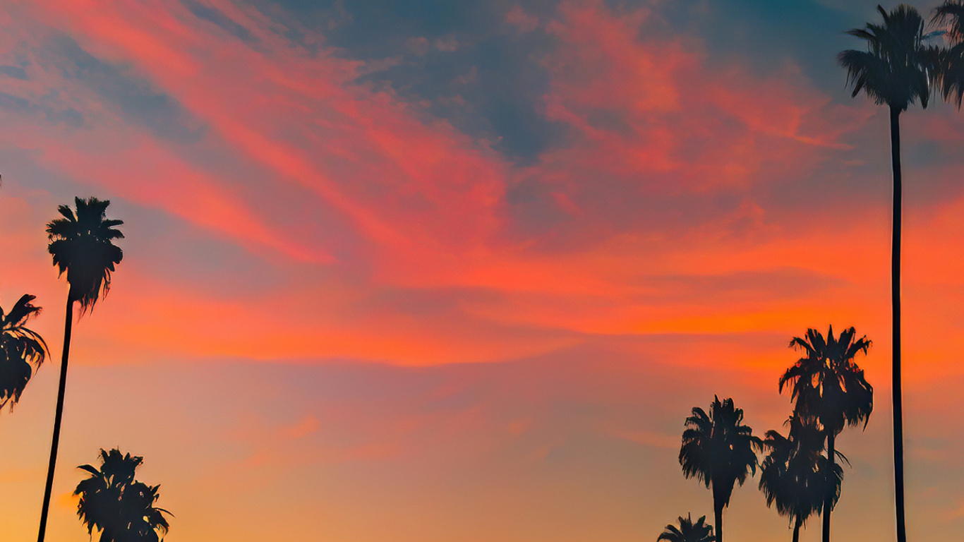 Обои закат, вечер, сумрак, послесвечение, новое небо в разрешении 1366x768