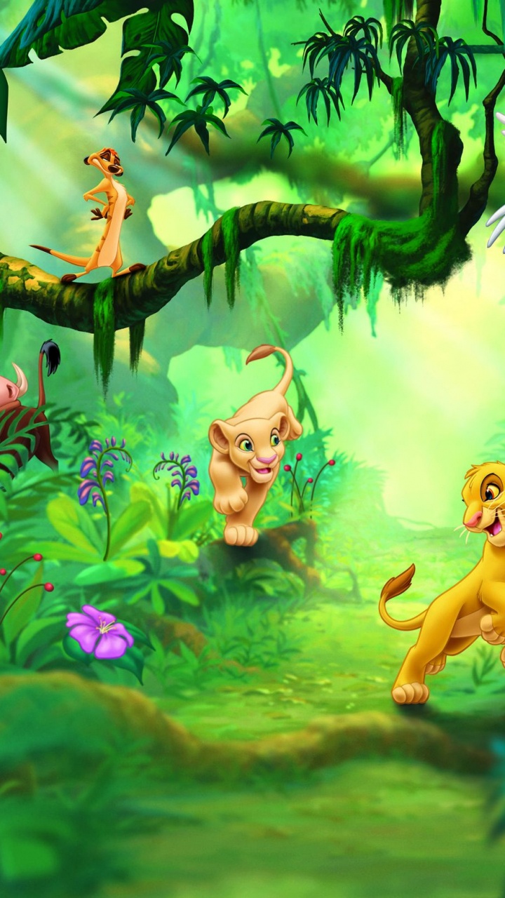 Обои Симба, налы, фреска, король-лев, джунгли в разрешении 720x1280