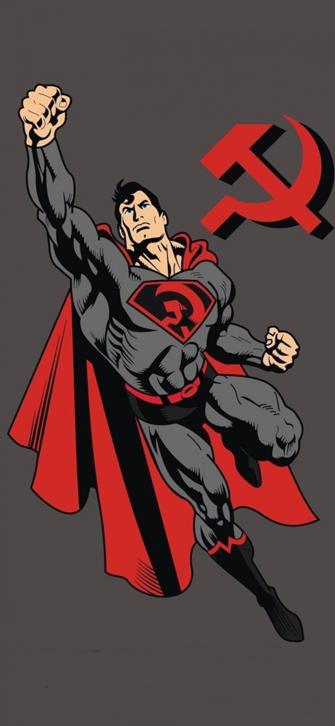 Обои супермен летит, Супермен, Супермен Красный Сын, Бэтмен, комиксы dc в разрешении 1125x2436