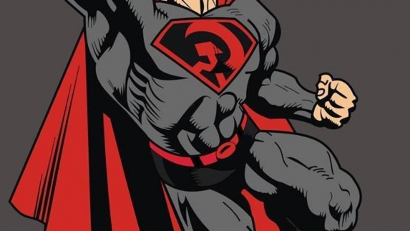 Обои супермен летит, Супермен, Супермен Красный Сын, Бэтмен, комиксы dc в разрешении 1366x768