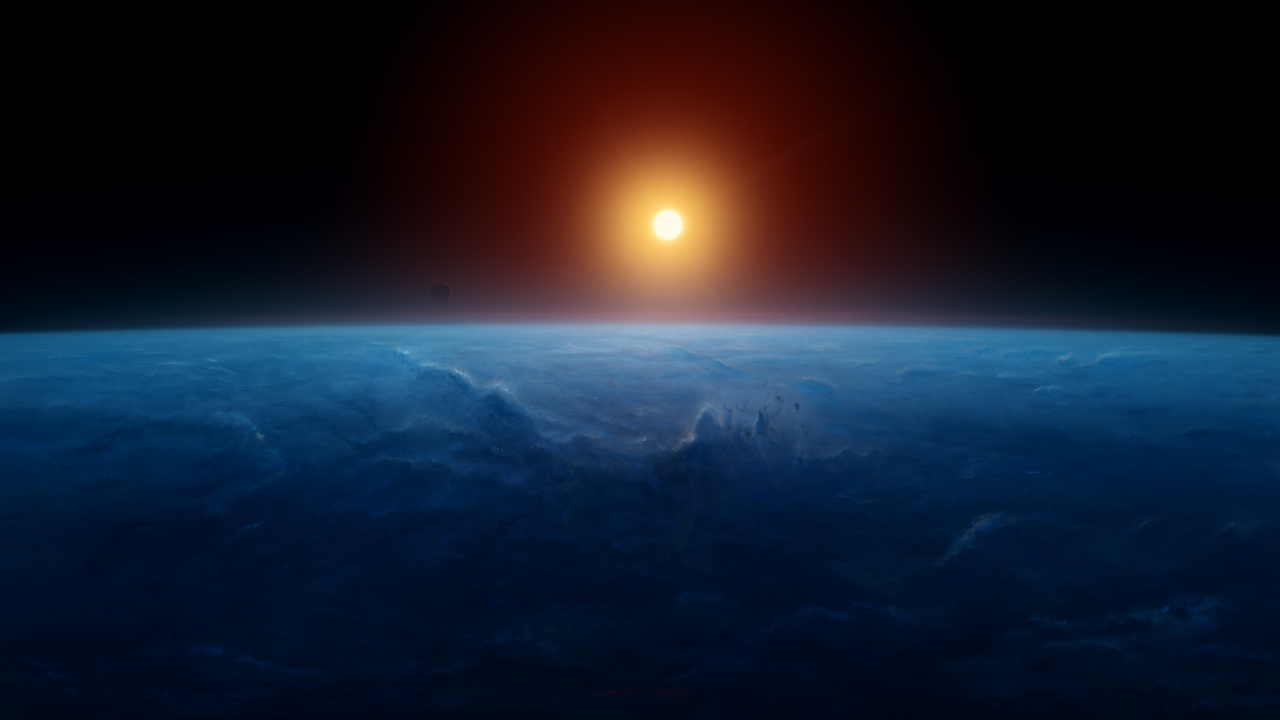 Обои земля, атмосфера, горизонт, астрономический объект, космическое пространство в разрешении 1280x720