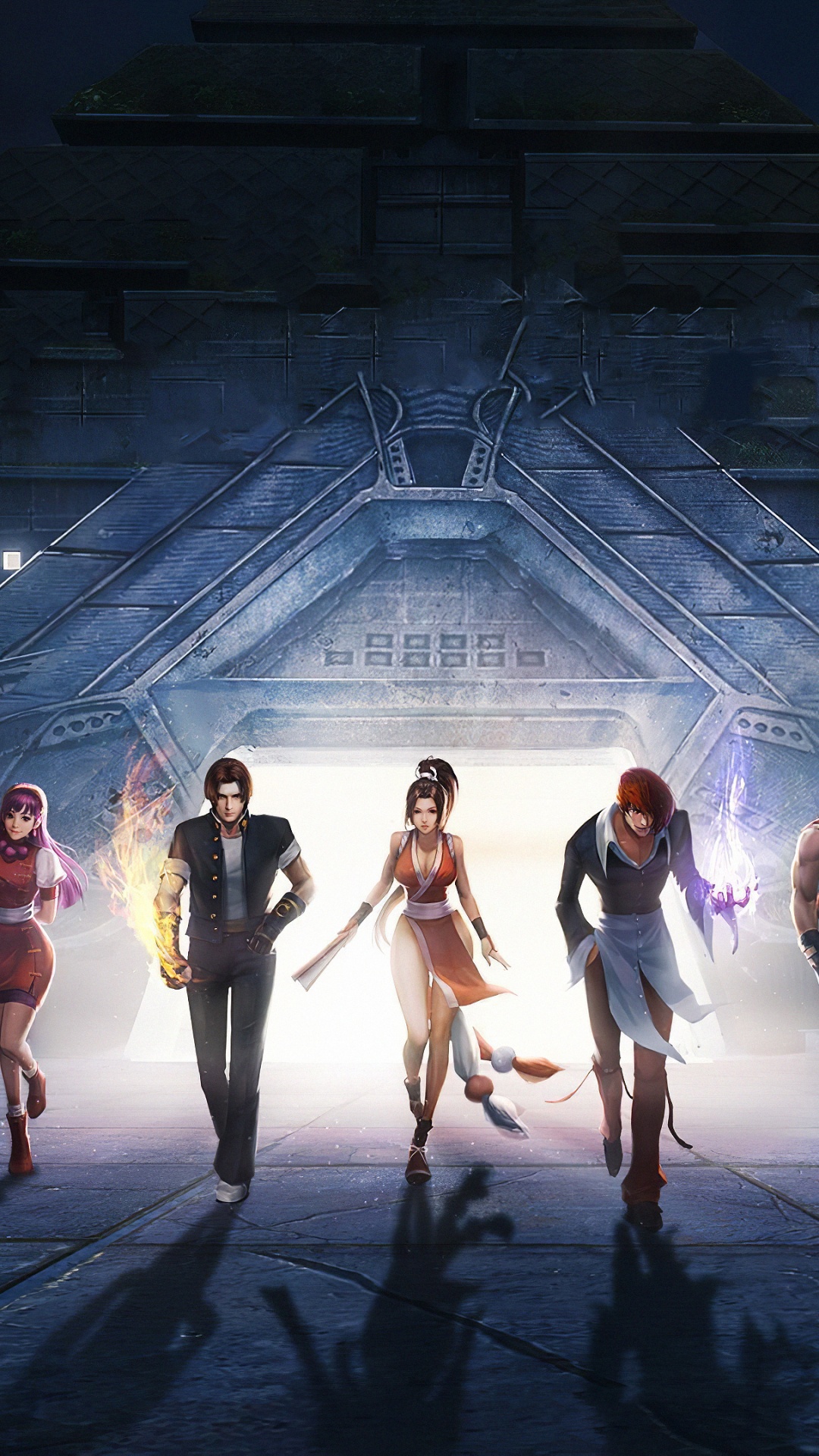 Обои темнота, Цифровой композитинг, игра-боевик, вымышленный персонаж, Король бойцов все звезды в разрешении 1080x1920