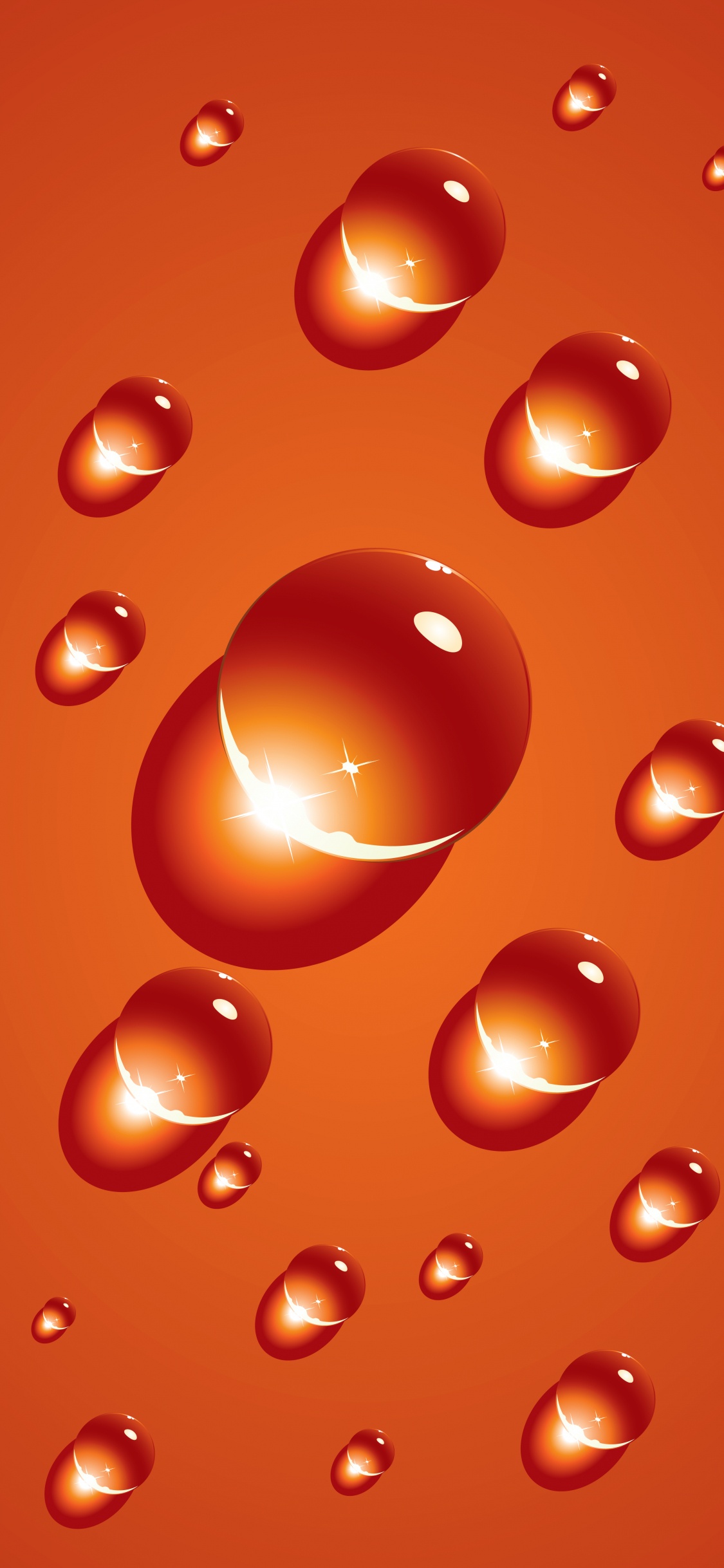 Обои Water droplet in orange в разрешении 1125x2436