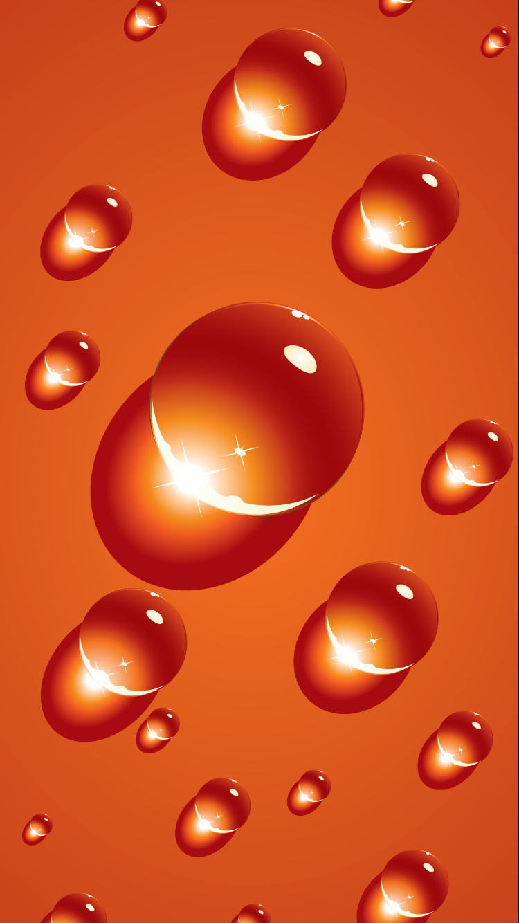 Обои Water droplet in orange в разрешении 750x1334