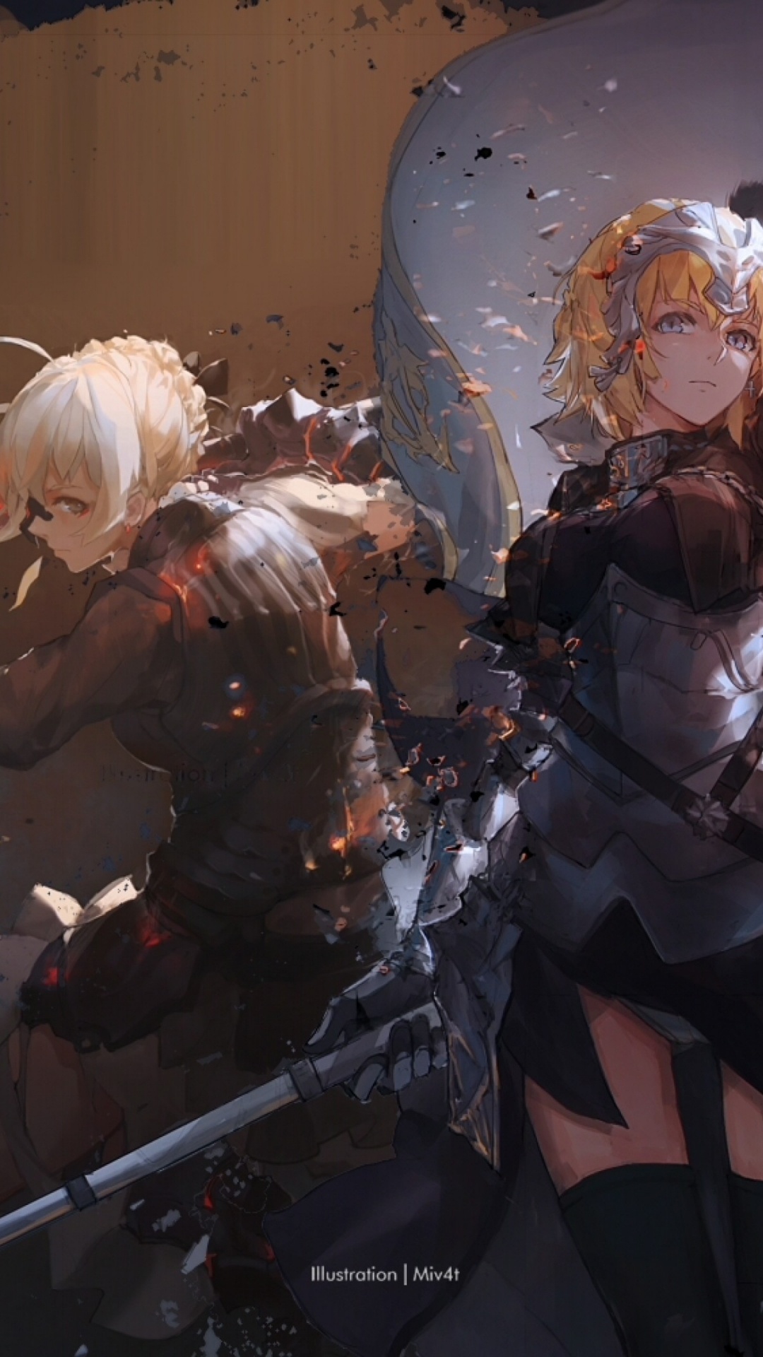 Обои аниме, Жанна д'Арк и сэйбер, сабля, Сэйбер альтер, Джейн Альтер в разрешении 1080x1920