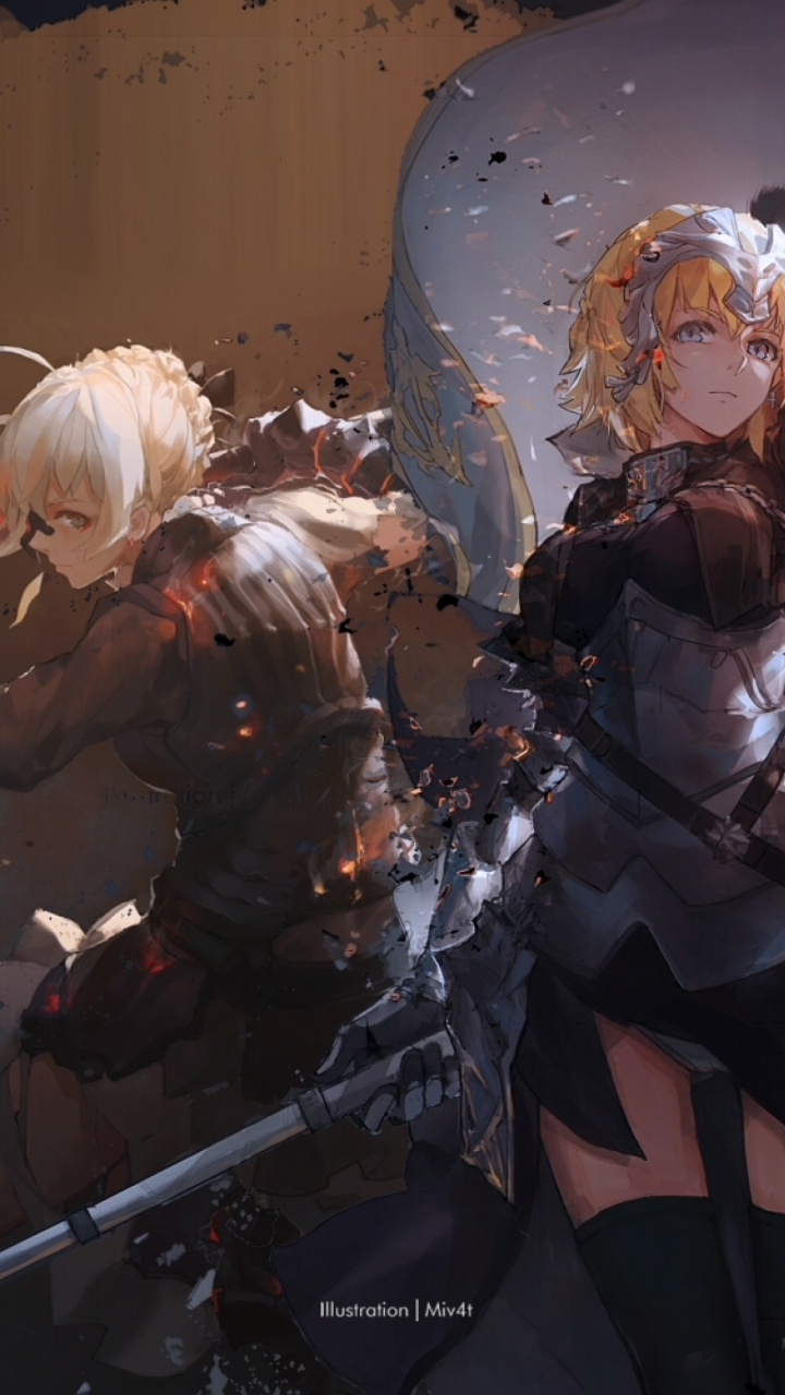 Обои аниме, Жанна д'Арк и сэйбер, сабля, Сэйбер альтер, Джейн Альтер в разрешении 720x1280