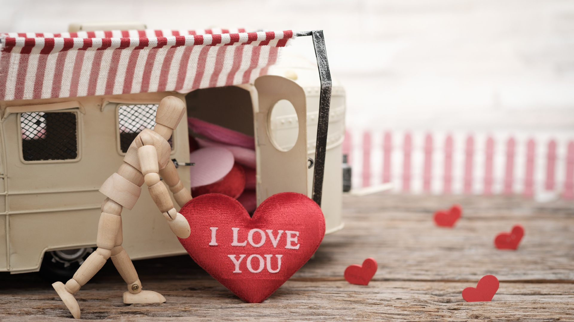 Обои День Святого Валентина, сердце, красный цвет, любовь, розовый в разрешении 1920x1080