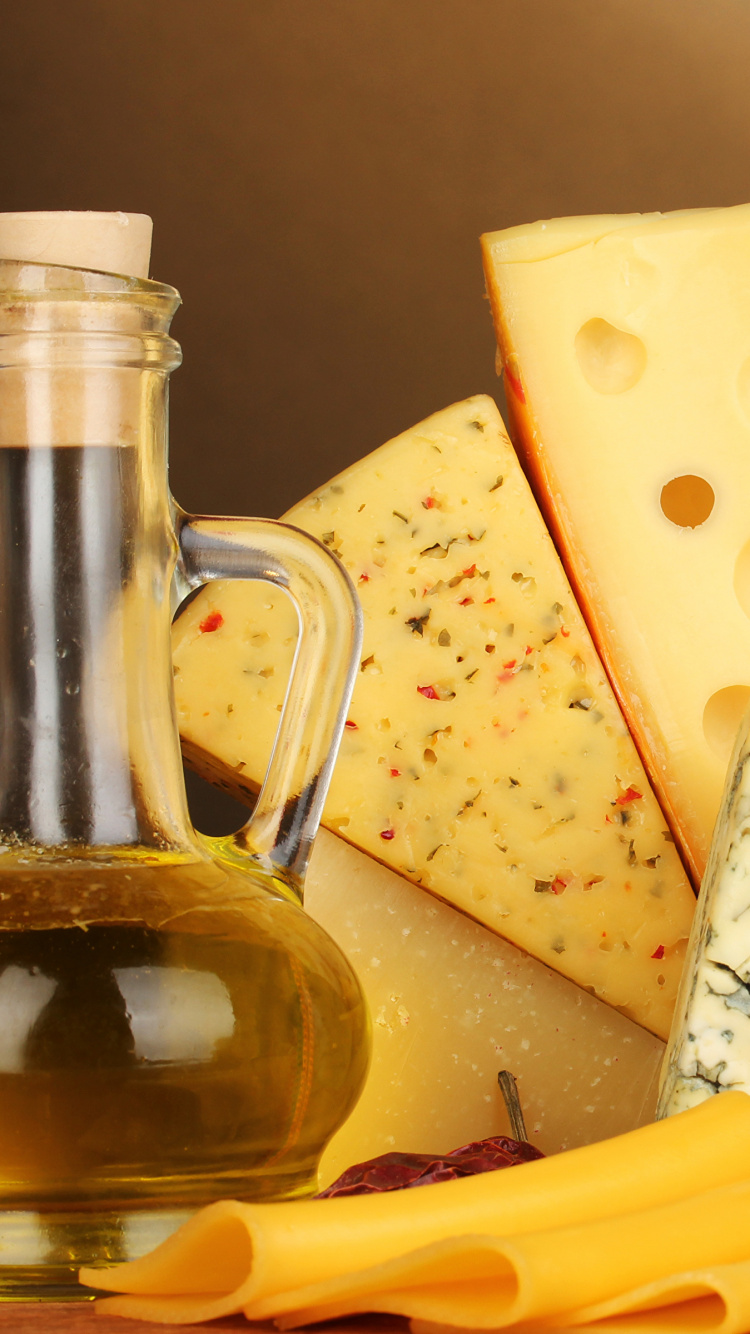 Обои сыр, пища, ингредиент, оливковое масло, розничная продажа в разрешении 750x1334