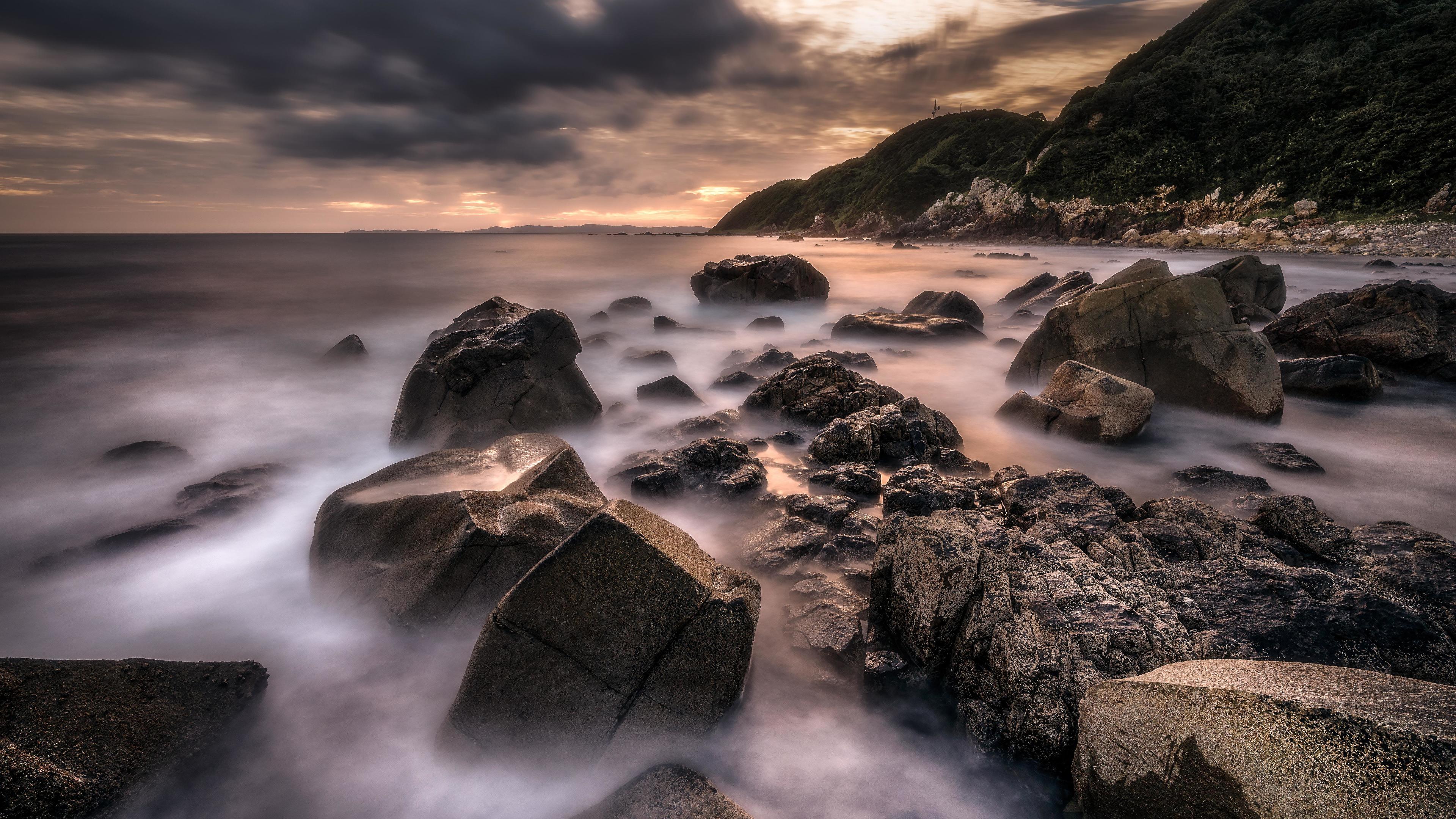 Обои вода, море, водоем, рок, берег в разрешении 3840x2160