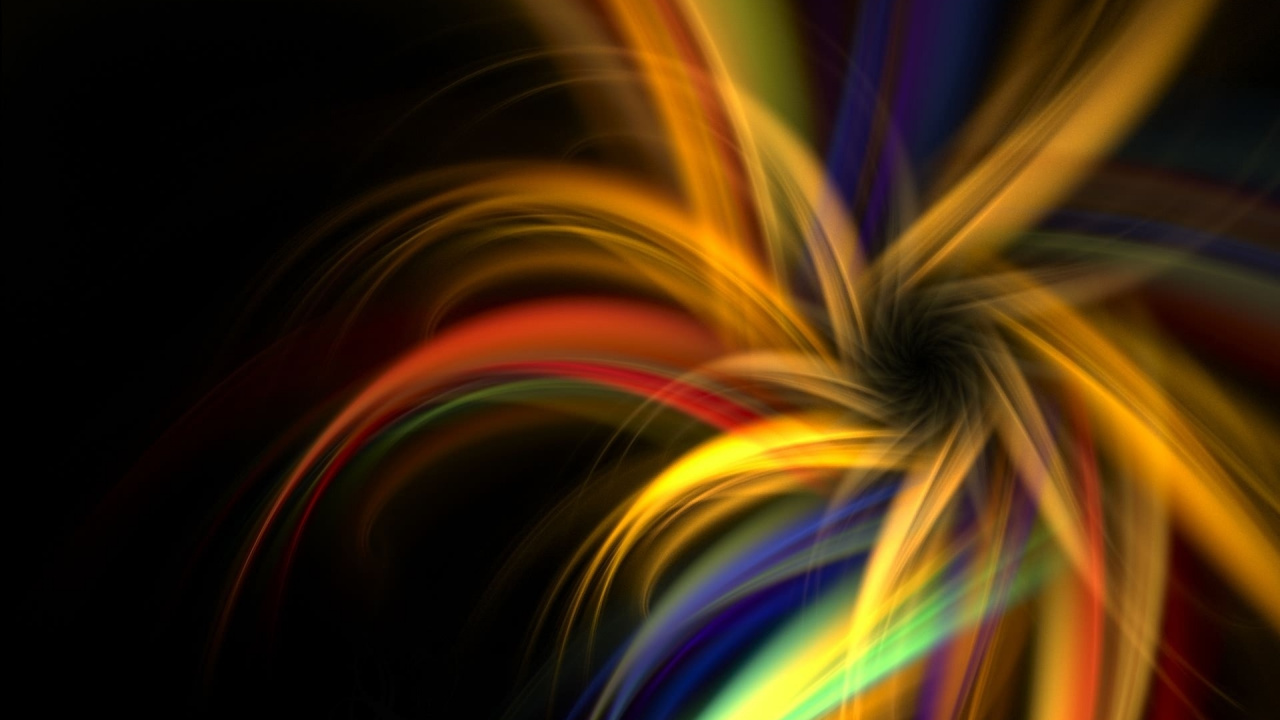 Обои абстрактное искусство, фрактальное искусство, свет, желтый, спецэффекты в разрешении 1280x720