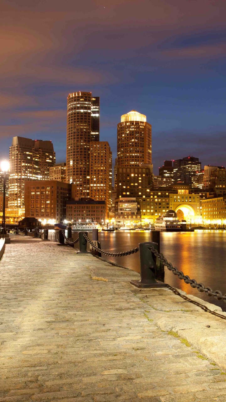 Обои Бостон, город, городской пейзаж, линия горизонта, городской район в разрешении 720x1280