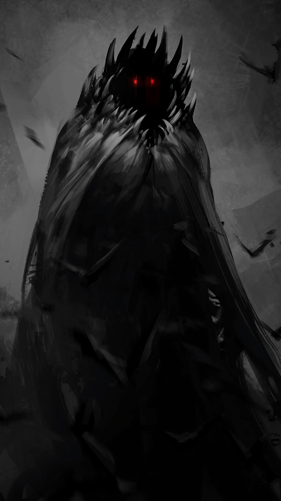 Обои комиксы, арт, фантастическое искусство, анимация, монохромный в разрешении 1080x1920