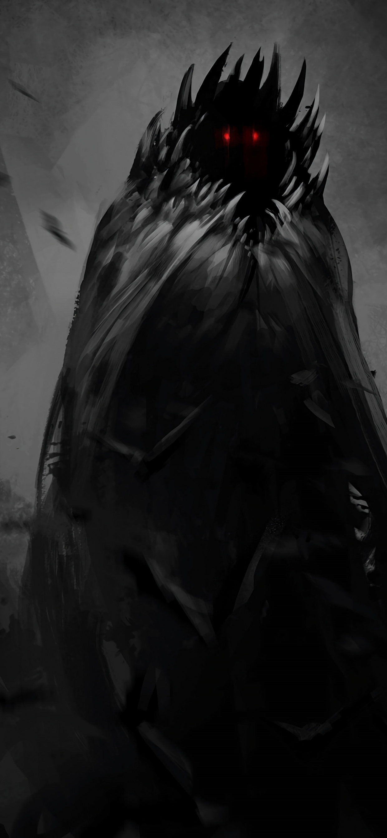 Обои комиксы, арт, фантастическое искусство, анимация, монохромный в разрешении 1242x2688