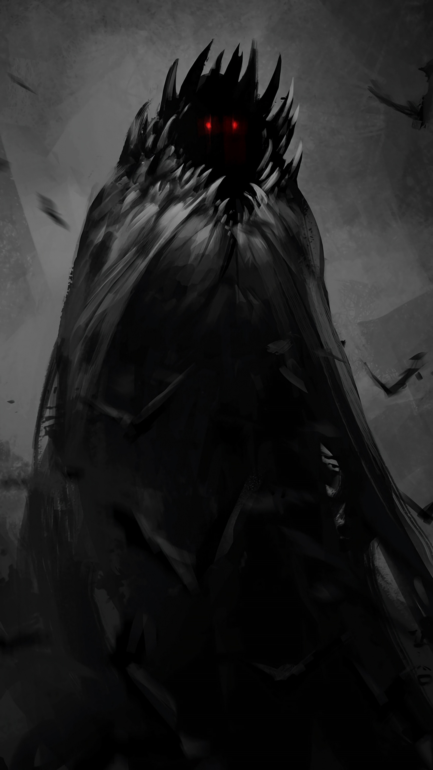 Обои комиксы, арт, фантастическое искусство, анимация, монохромный в разрешении 1440x2560