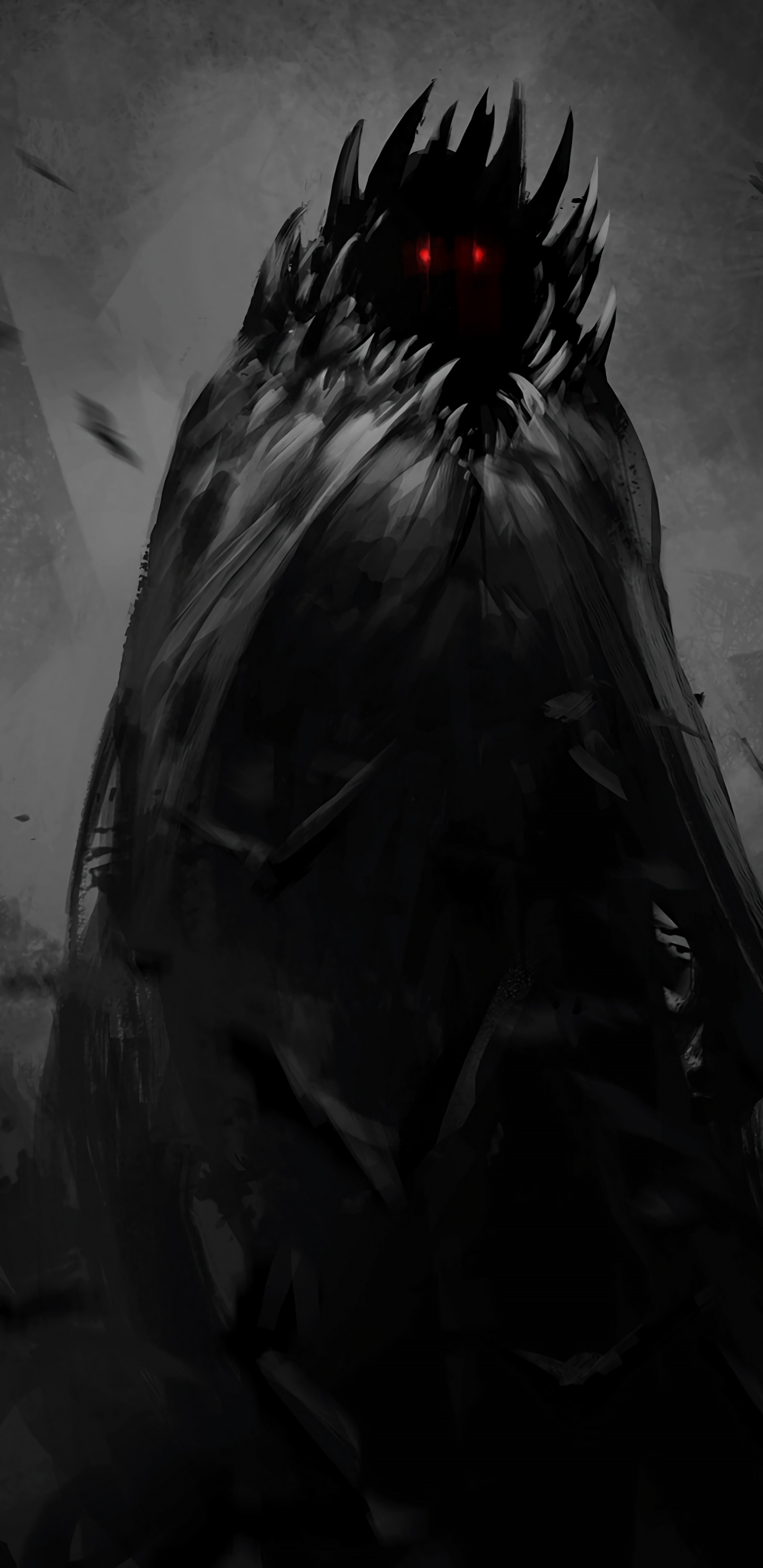 Обои комиксы, арт, фантастическое искусство, анимация, монохромный в разрешении 1440x2960