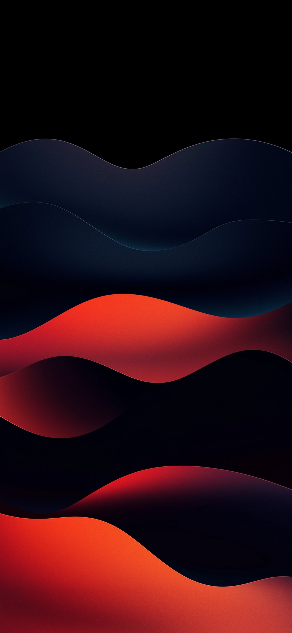 Обои темнота, красный цвет, Оранжевый цвет, дизайн, графика в разрешении 1125x2436