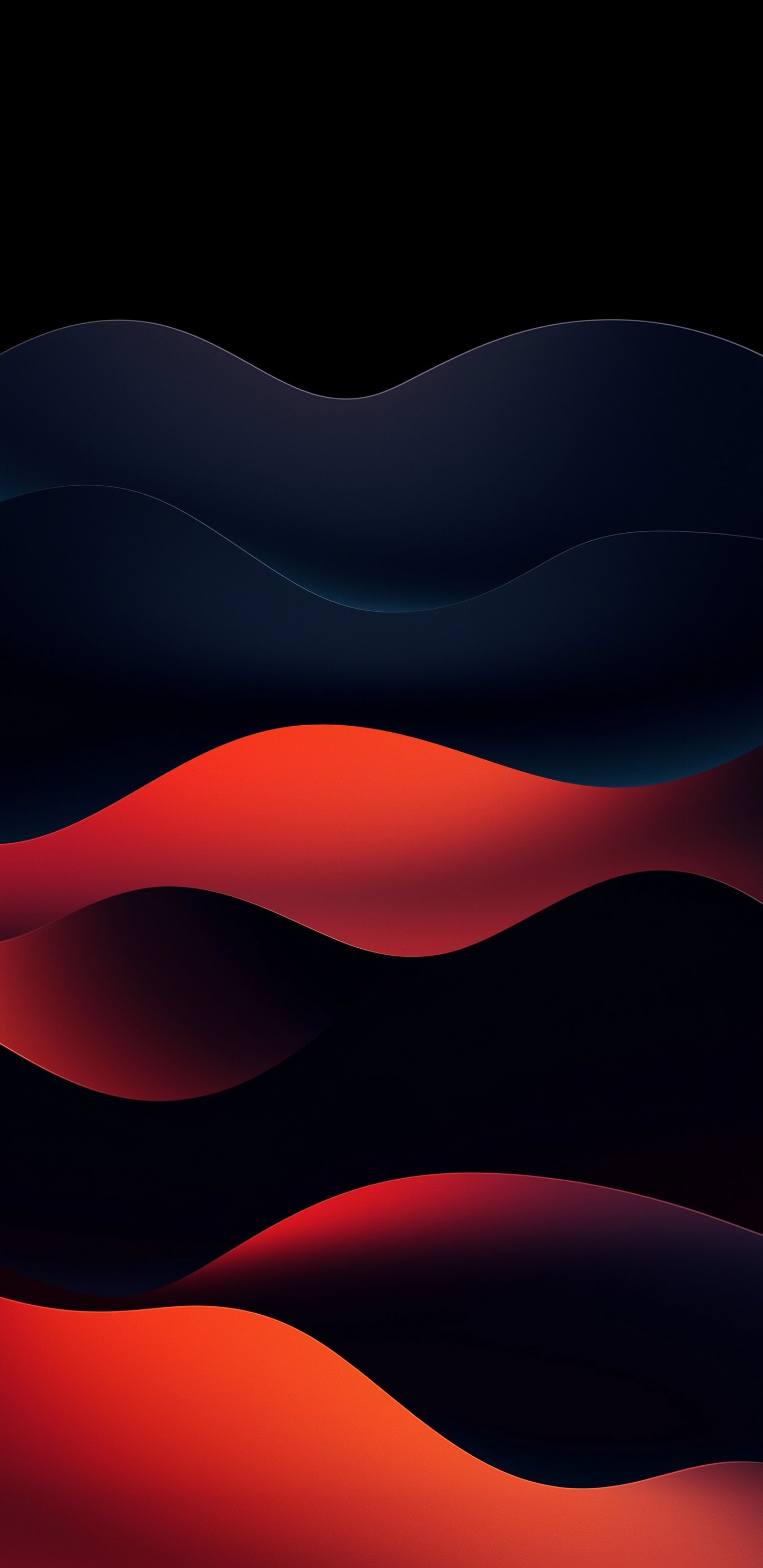 Обои темнота, красный цвет, Оранжевый цвет, дизайн, графика в разрешении 1440x2960