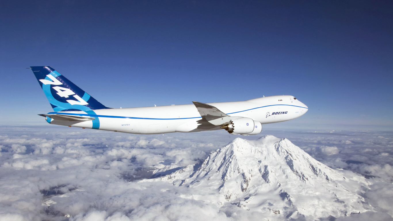 Обои Боинг, Боинг 747, авиакомпания, воздушное путешествие, авиалайнер в разрешении 1366x768