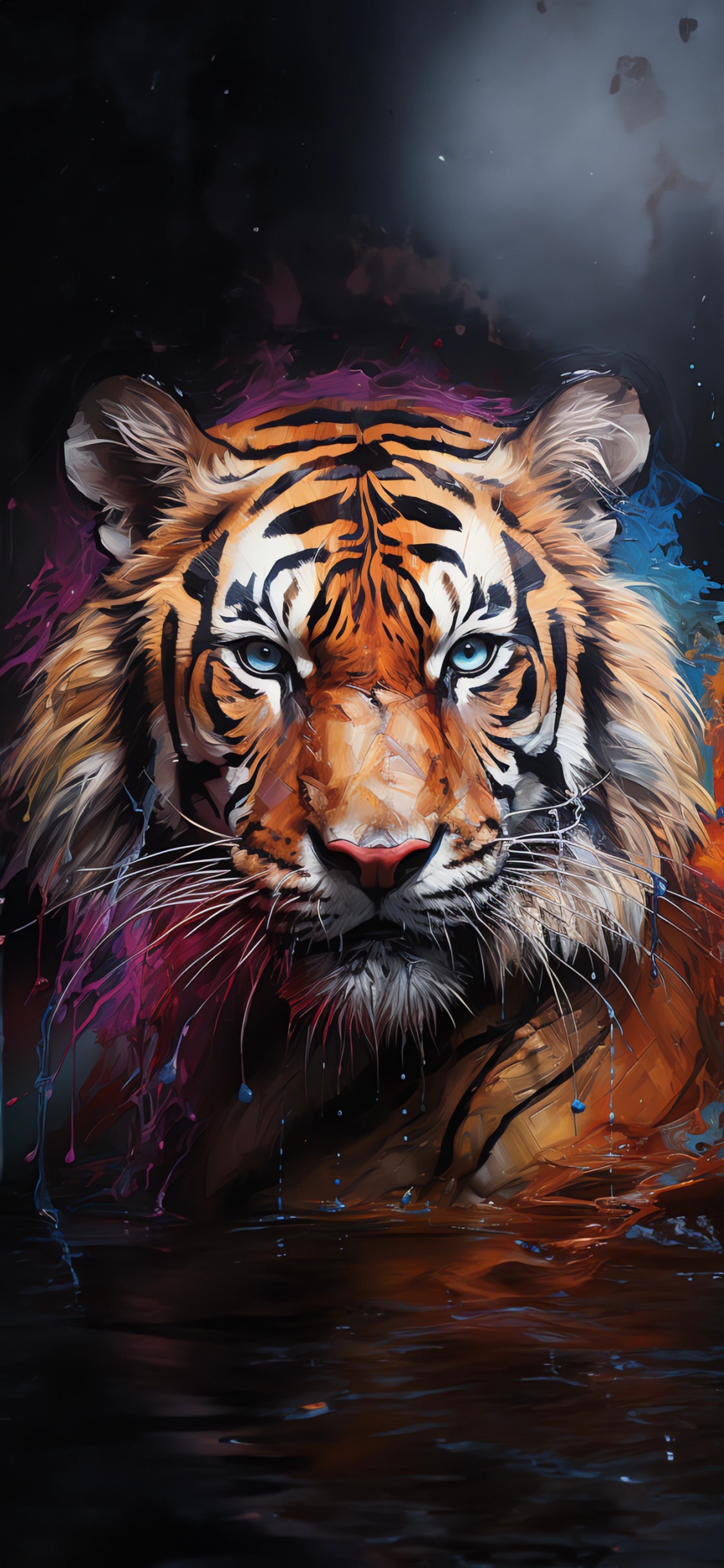 Обои бенгальский тигр, футболка, летающий тигр, Амурский тигр, тигр в разрешении 1125x2436