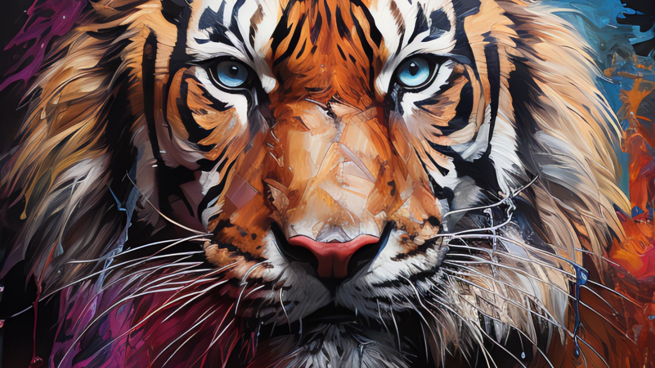 Обои бенгальский тигр, футболка, летающий тигр, Амурский тигр, тигр в разрешении 1280x720