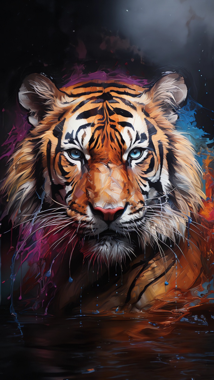 Обои бенгальский тигр, футболка, летающий тигр, Амурский тигр, тигр в разрешении 720x1280