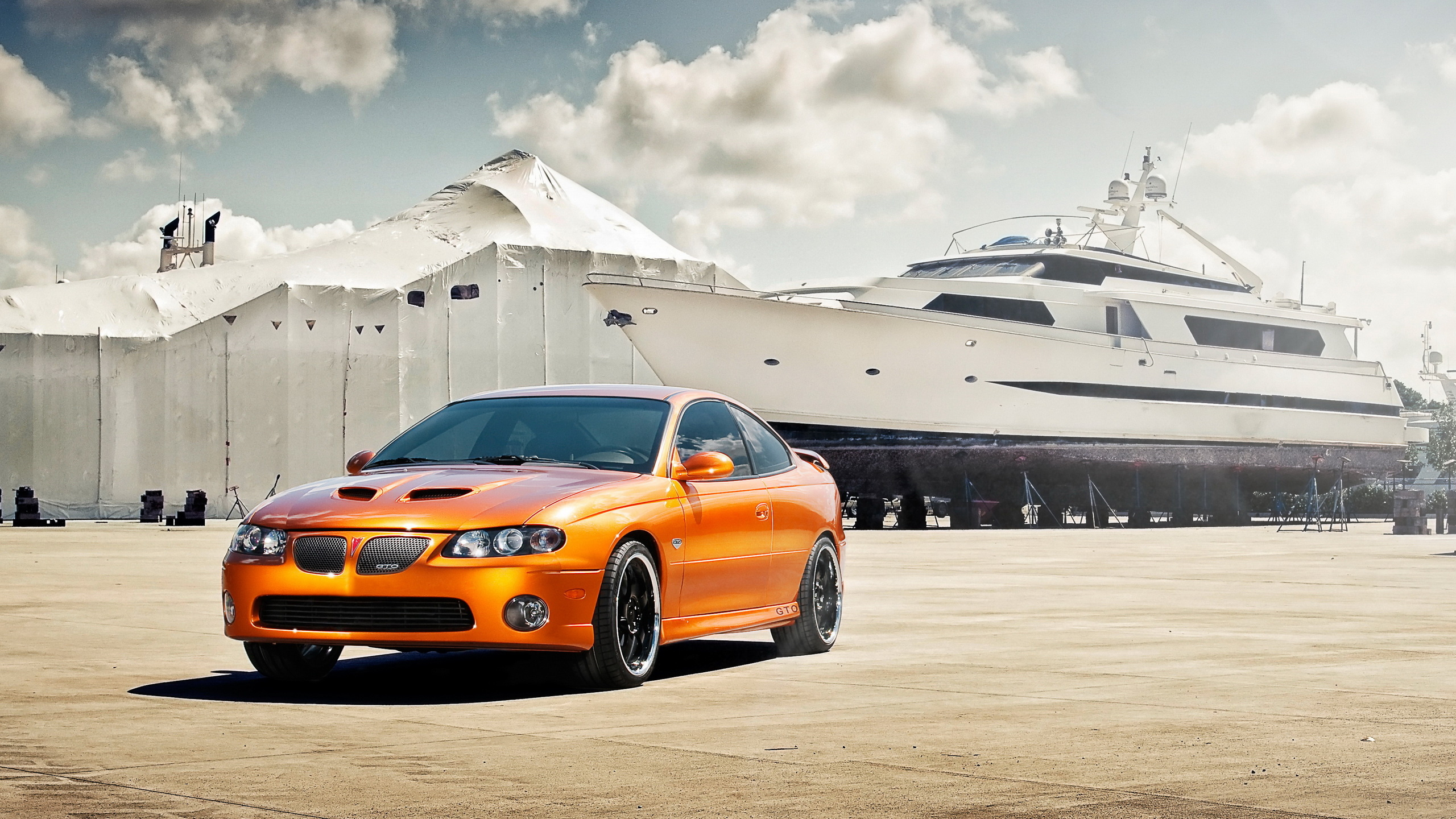 Обои Понтиак, спорткар, вид транспорта, транспорт, pontiac gto в разрешении 2560x1440