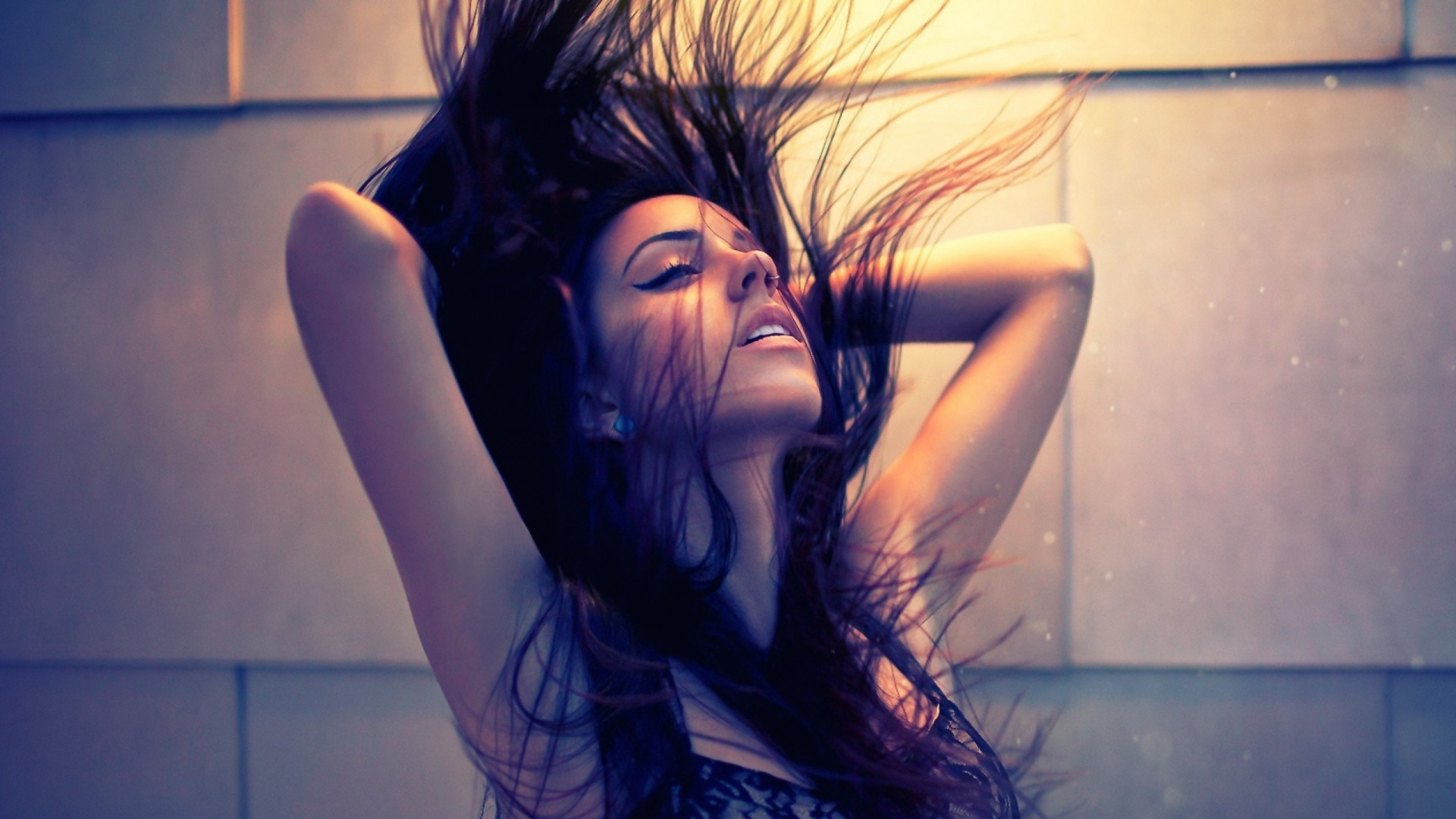 Обои волосы, синий, красота, прическа, длинные волосы в разрешении 1920x1080